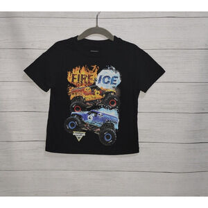 Monster Jam Fire And Ice Gravedigger T-Shirt Exclusive 2024 - Children's Size 3T